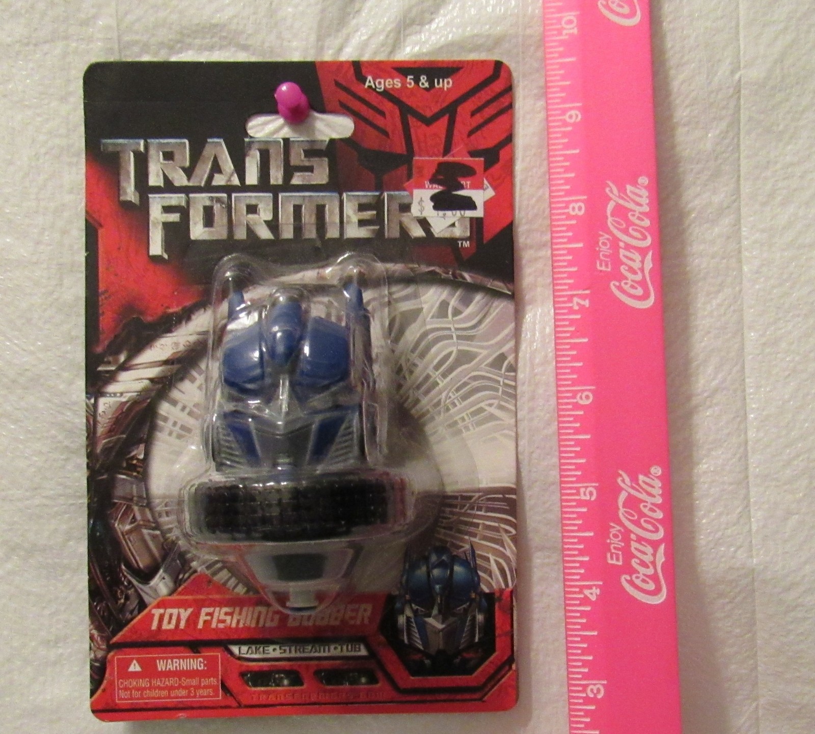 Optimus Prime Toy Fishing Bobber Transformers Lake Stream Tub Fun Blue Red NIP