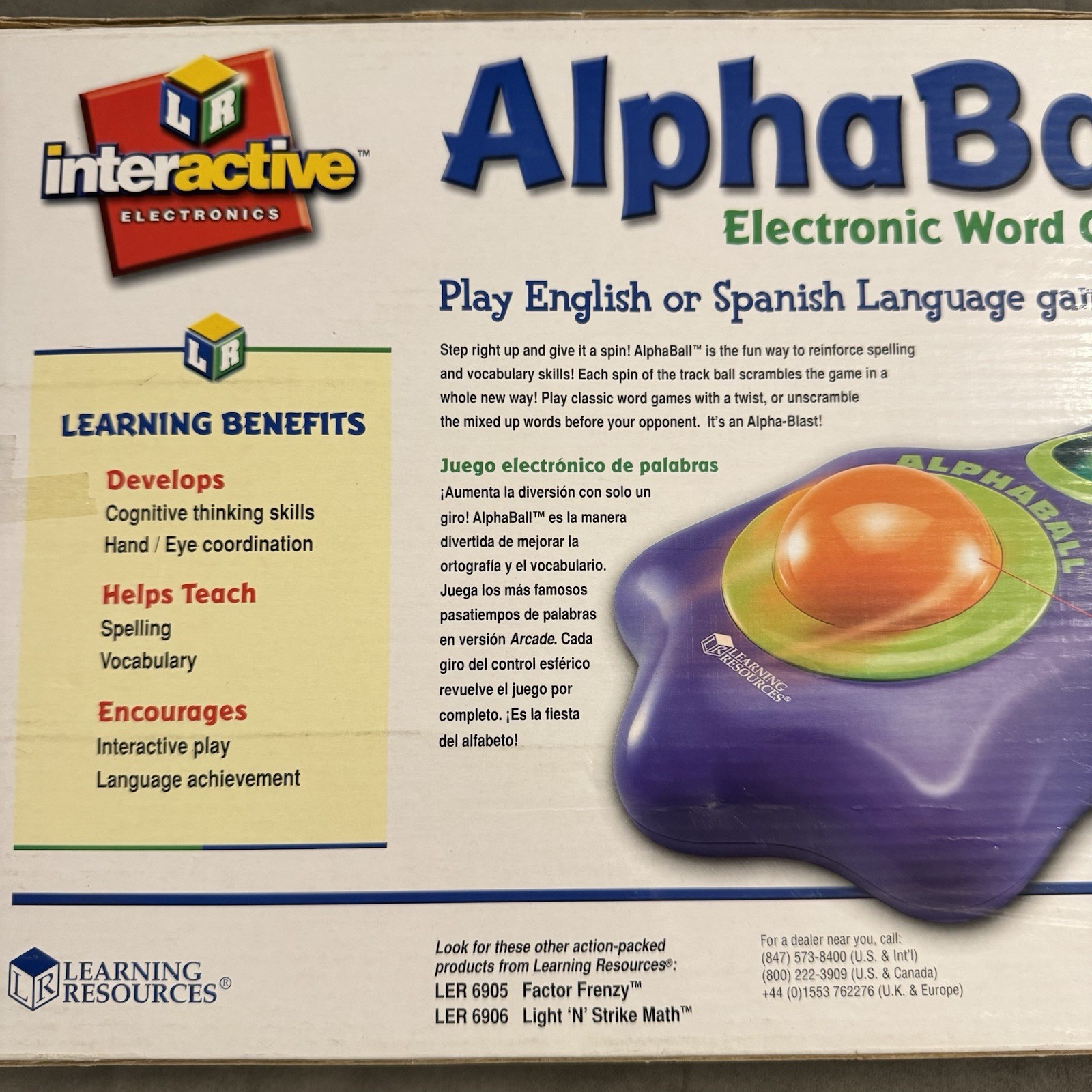 Learning Resources Alphaball Electronic Word Game NIB Ages 6+ English Spanish