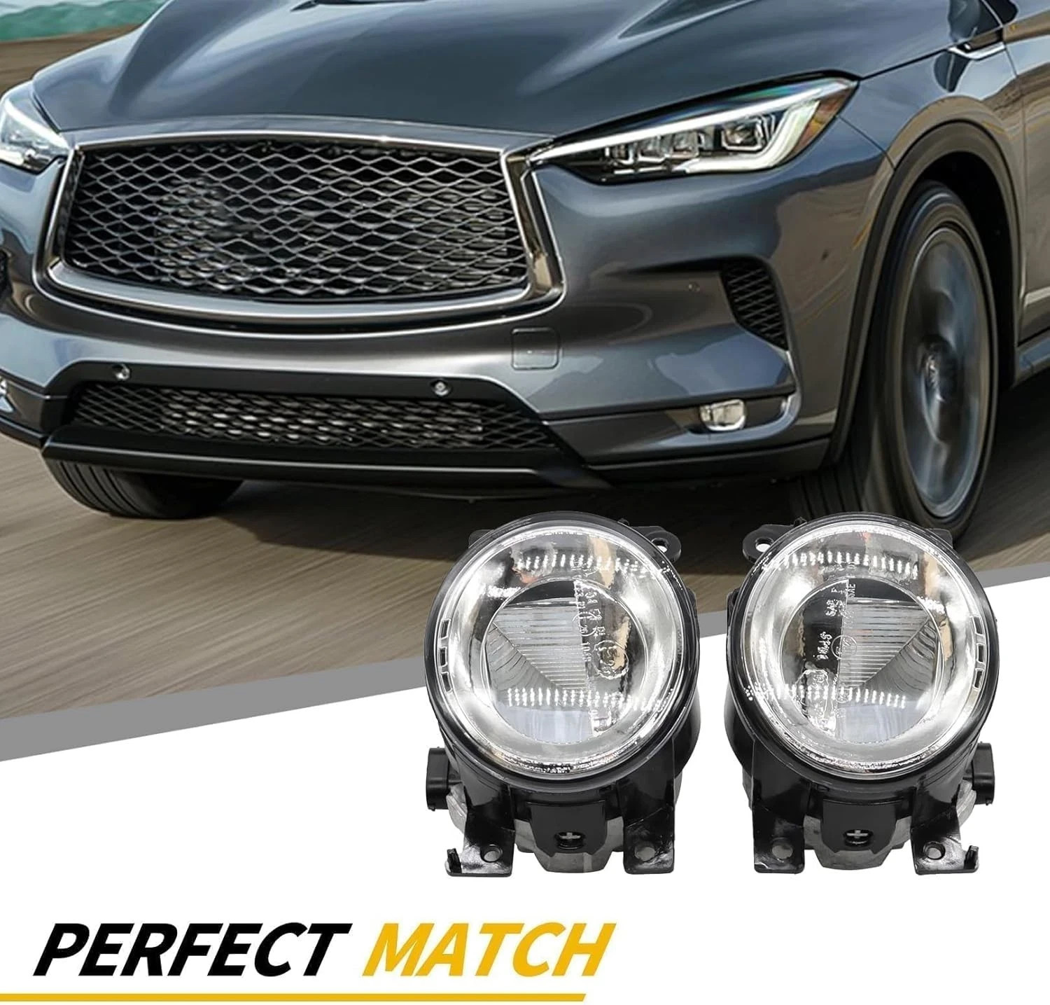 Pair Fog Lights Compatible with Q50 QX50 Q60 QX60 QX80 2014-2018 Driver & Passen
