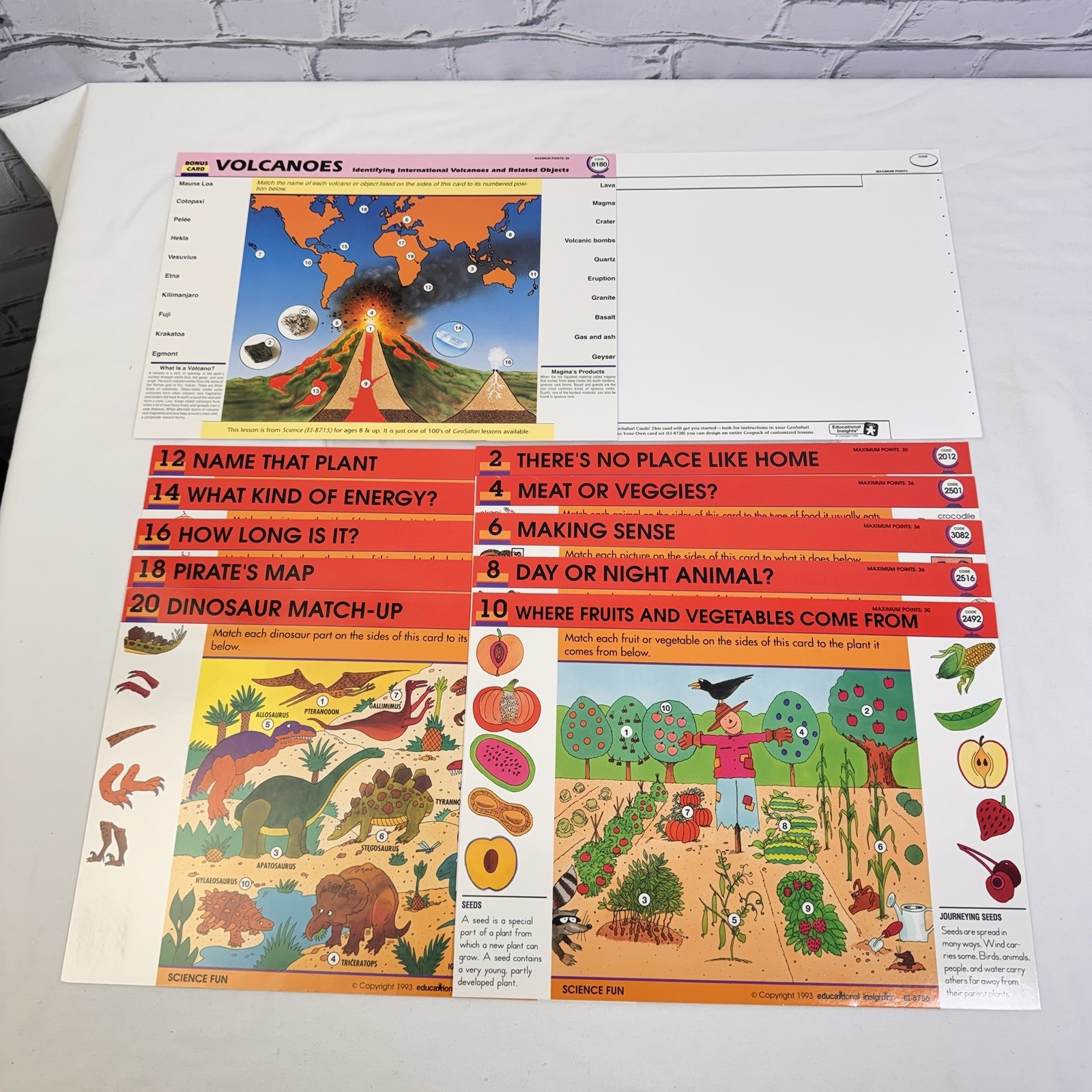Vintage GEOSAFARI Electronic Learning Game Card Sets Science Math Words Learning
