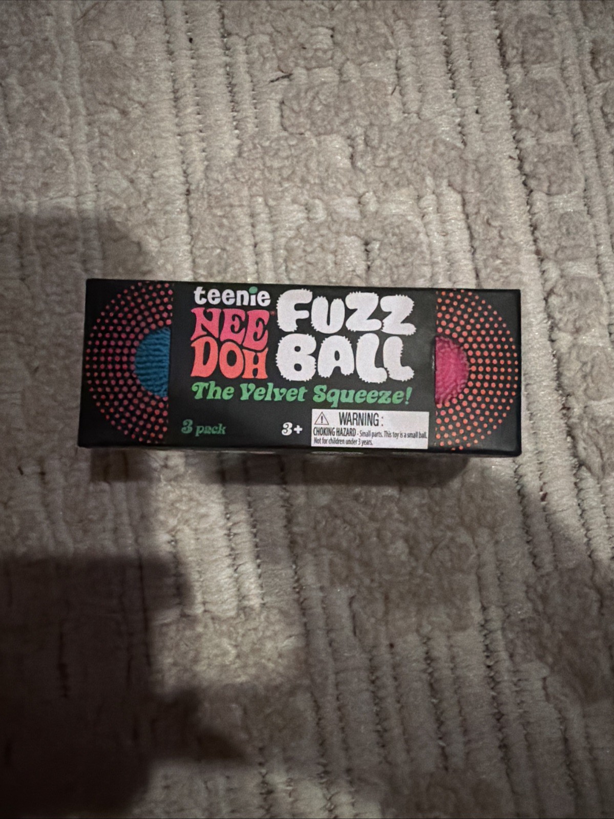 NeeDoh Teenie Fuzz Ball 3 Pack (Pink, Blue, Purple) NEW AUTHENTIC
