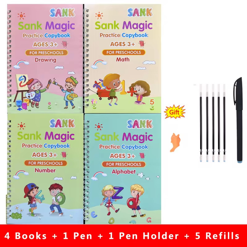 Sank Magic Reusable Calligraphy Copybook for Kids – English Version