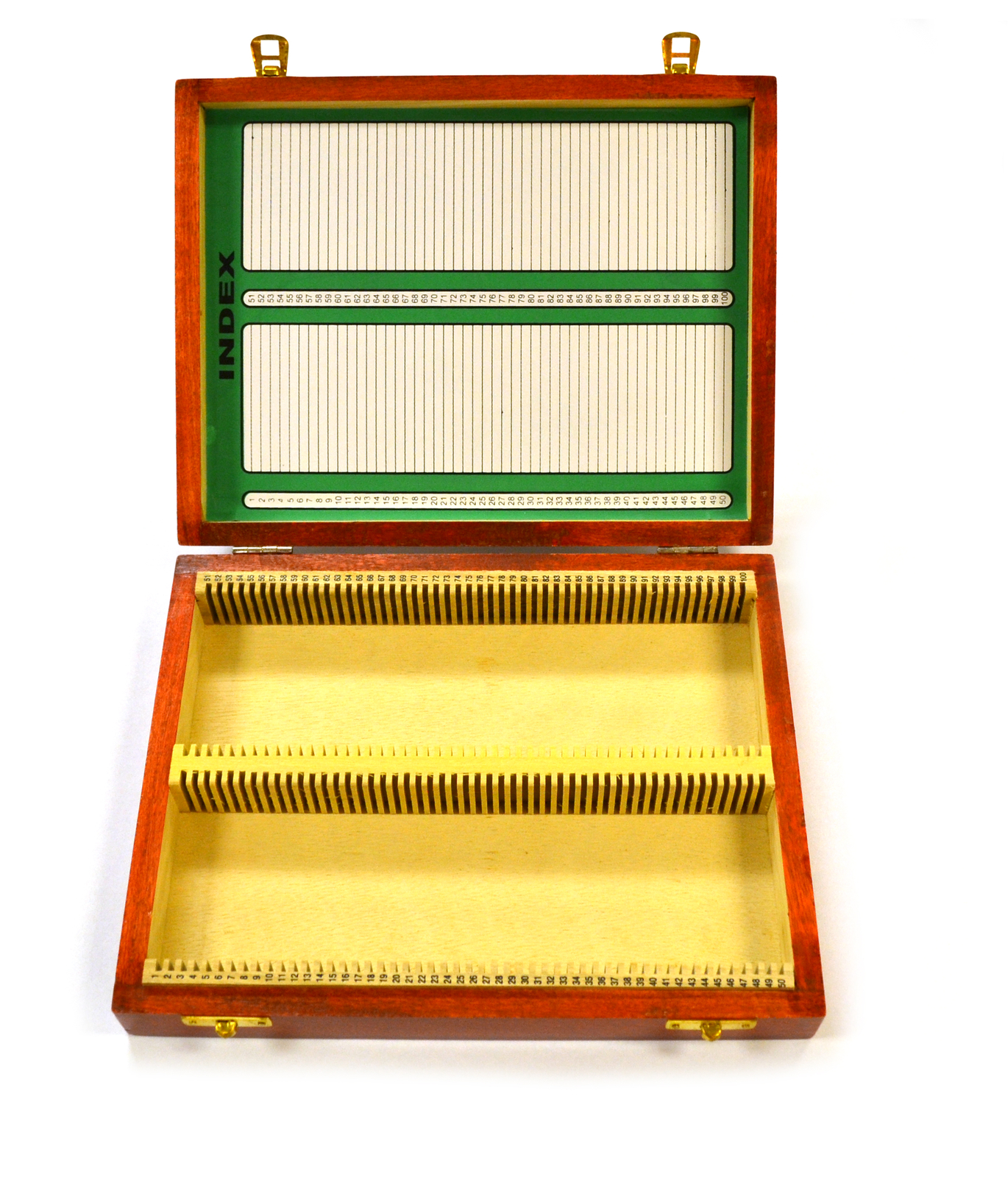 Eisco Labs Wooden Microscope Slide Box, 100 – 25x75mm Slides