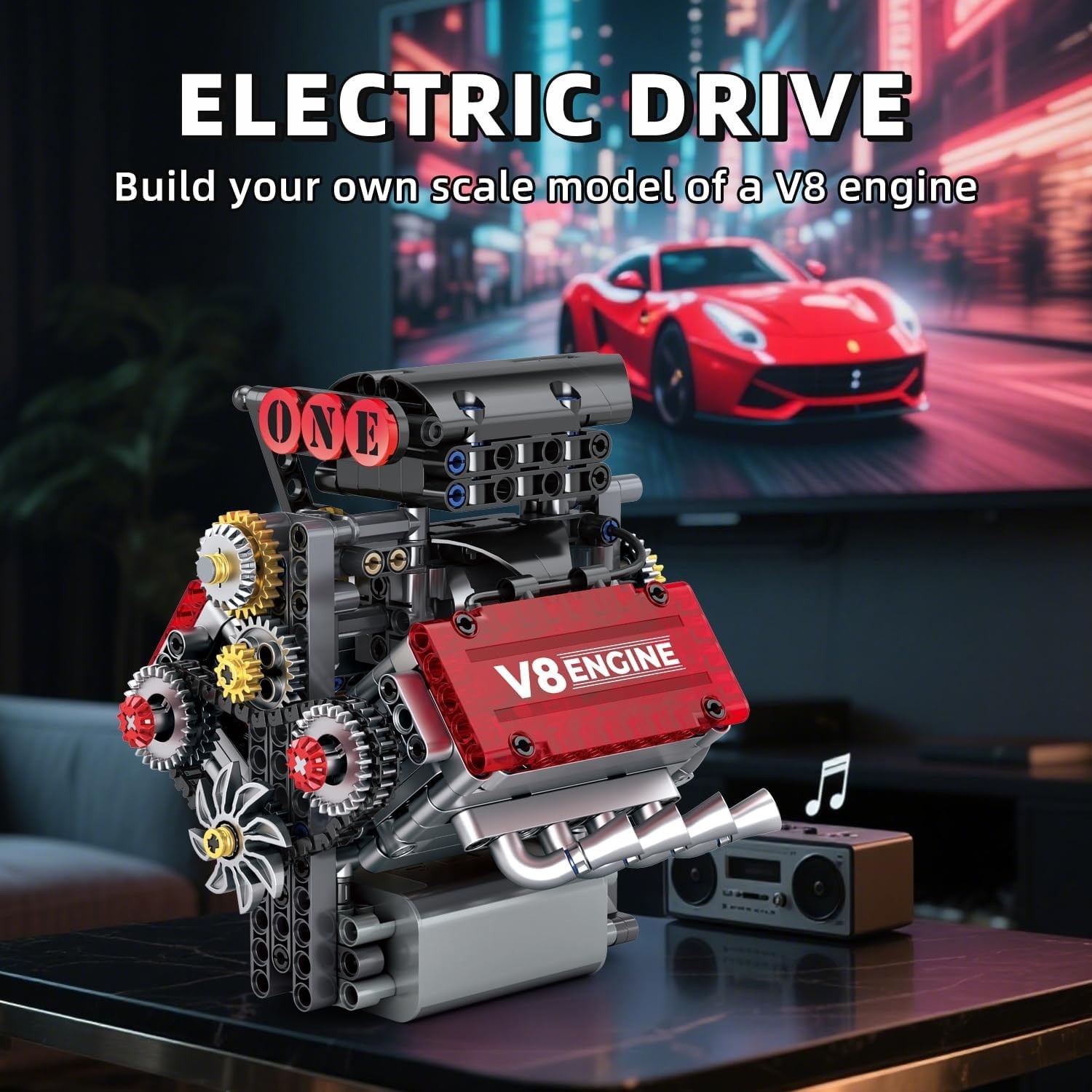 V8 Engine Building Set,V8 Engine Model kit that Run,Build Your Own STEM Mini …