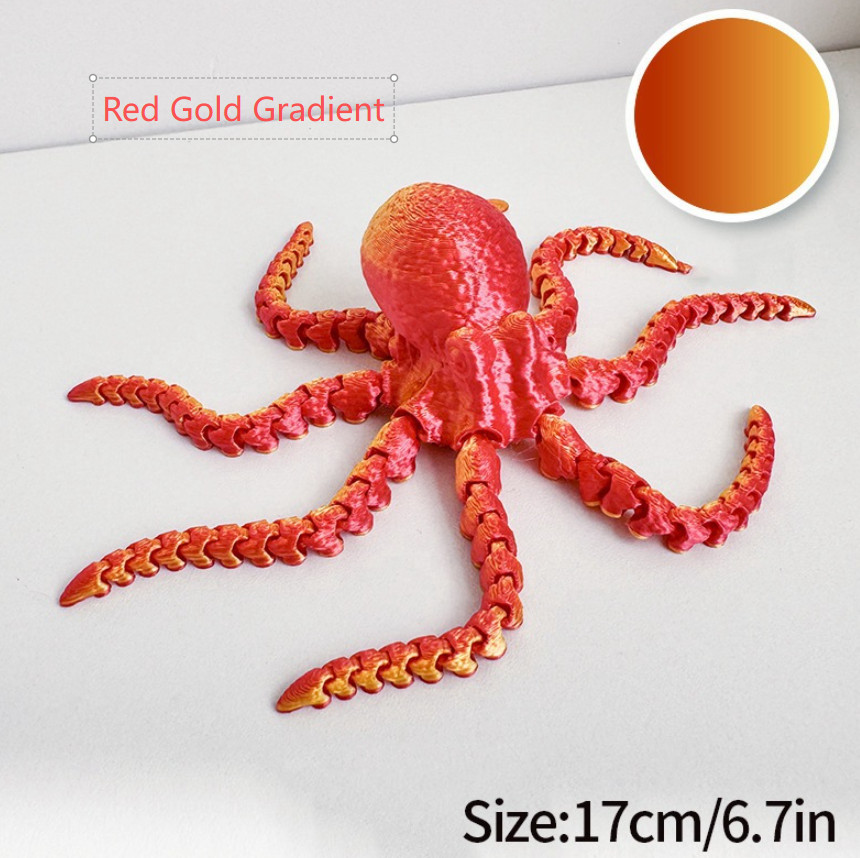 3D Printed Octopus ADHD/ADD Fidget Toy Landscape Garden – Multiple Color Options
