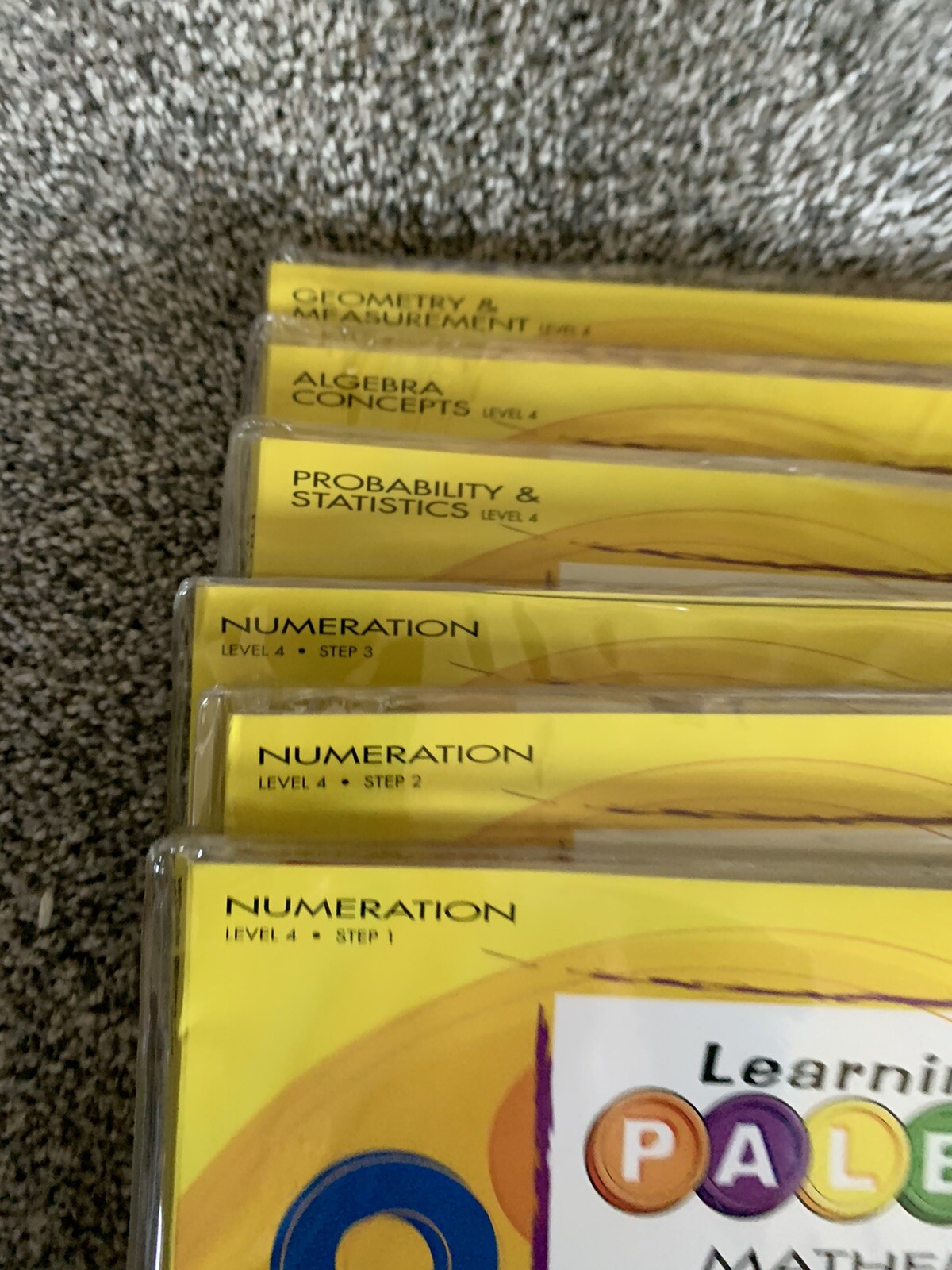 Lot 6 Learning Palette Mathematics Level 4 Packets 72 Cards, 2 Bases Center Kit