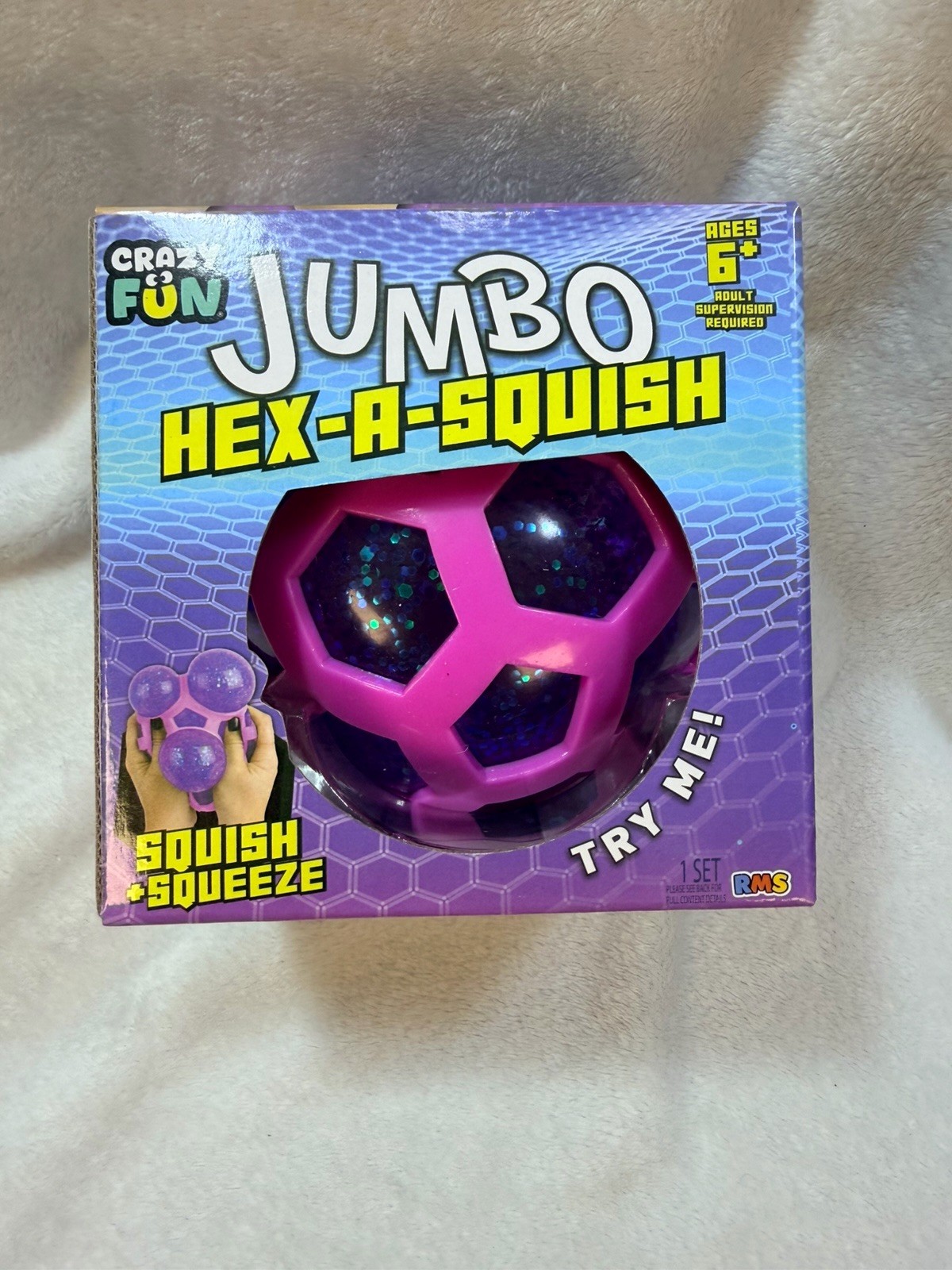 Crazy Fun Jumbo Hex A Squish Ball TikTok Viral Squishy Stress Toy Five Below