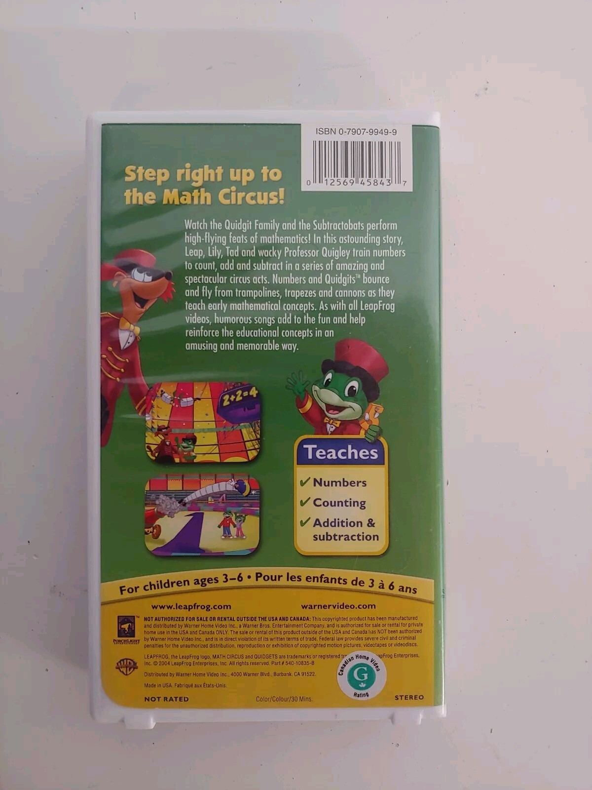 Leap Frog Math Circus VHS, New 2004