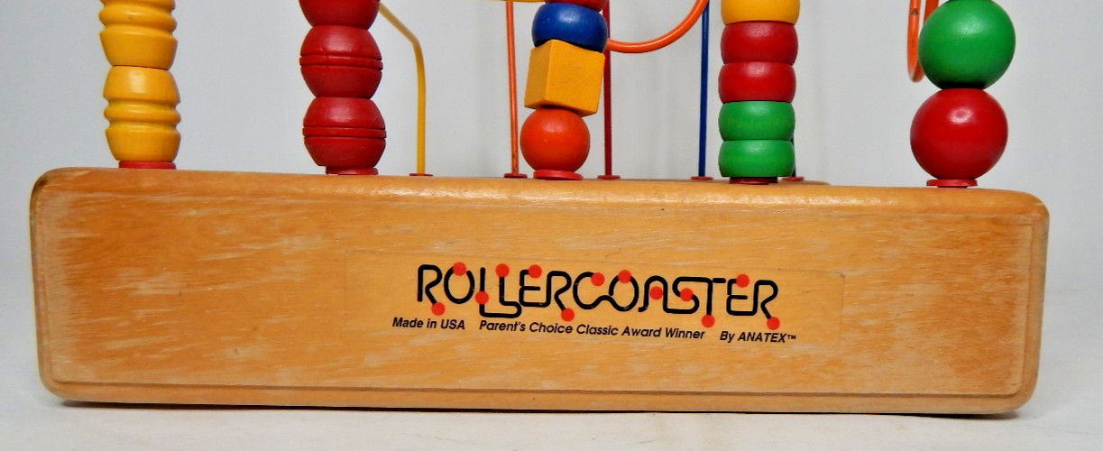 Vintage Anatex Rollercoaster Bead Maze Metal Wood Kids Educational Activity