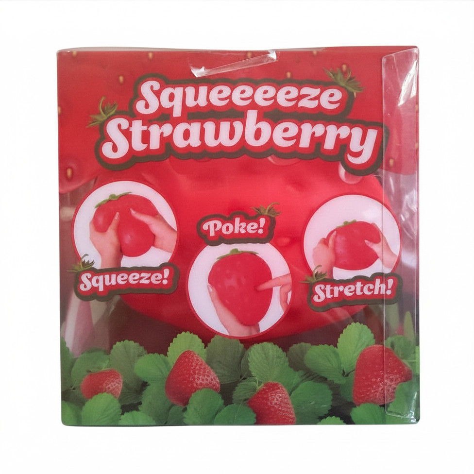 Sunny Days Jumbo Squeeezy Strawberry Squishy Sensory Toy – NEW