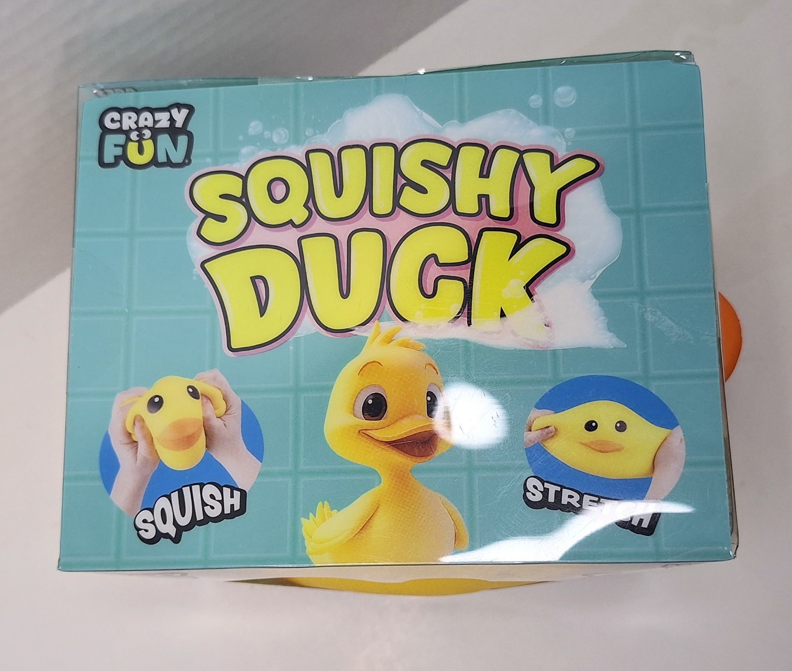 Crazy Fun Squishy Duck Tactile Squeeze Toy Yellow Orange Black Age 6+ Year RMS