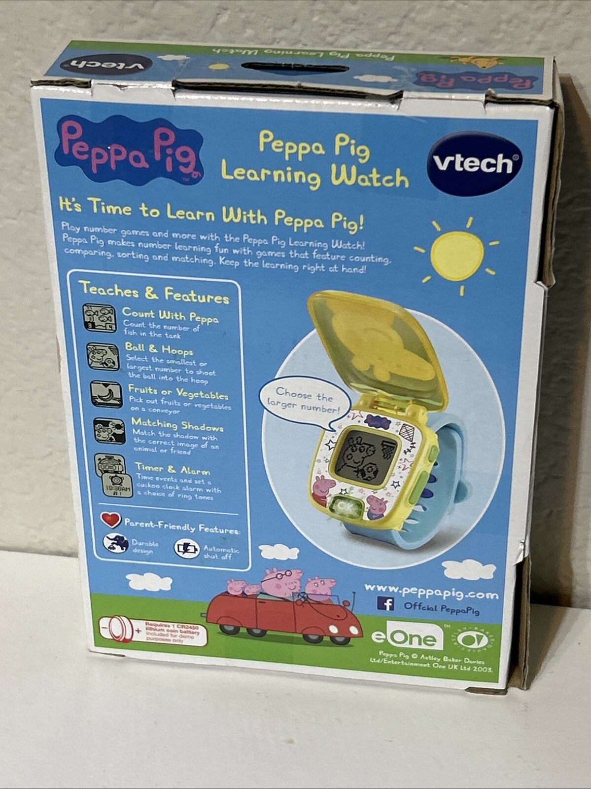 VTech Peppa Pig Learning Watch Yellow New In Box A Gift For Kids (c3)