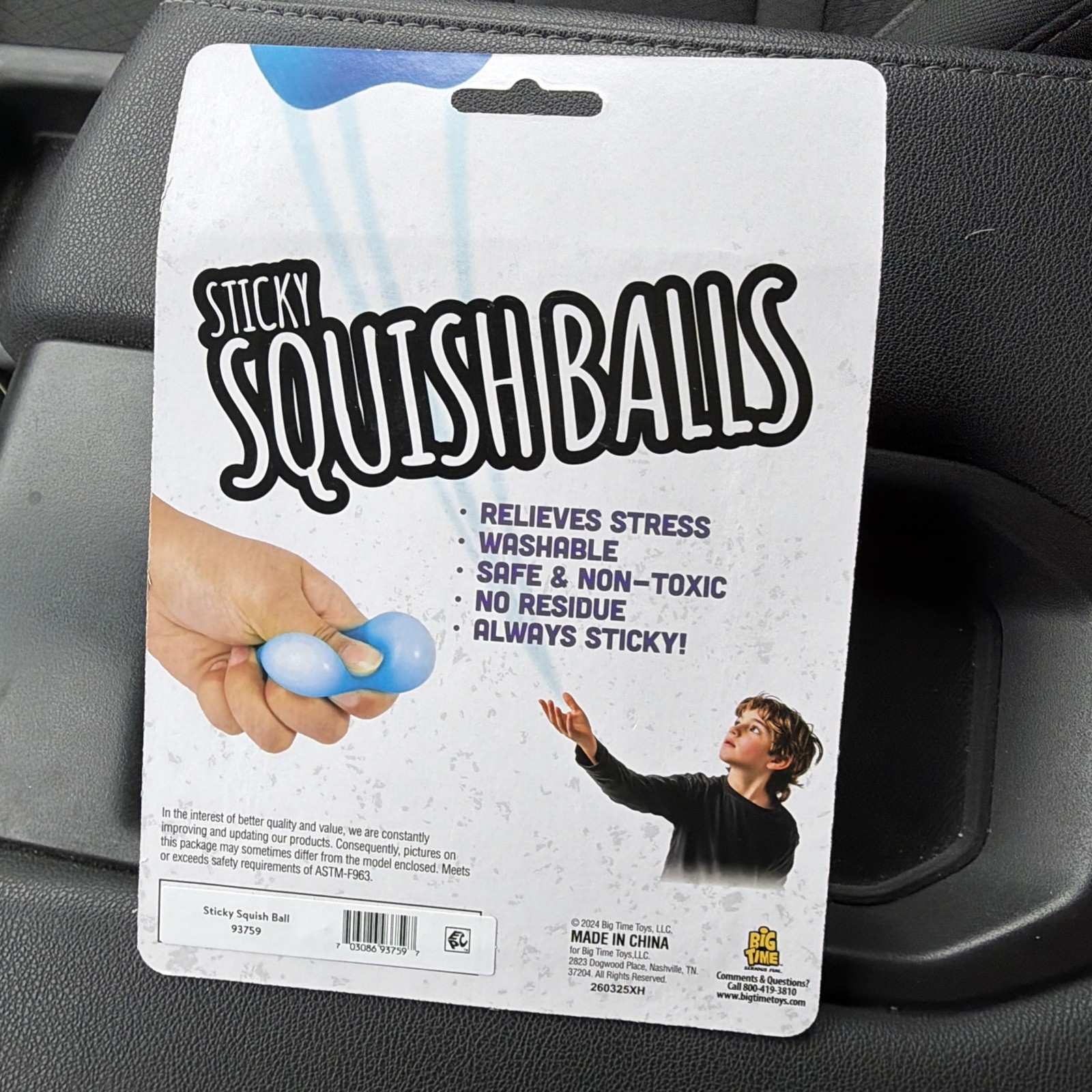 Big Time Toys Sticky Squish Balls Squeezable Stress Reliever 6-Pack Ages 5+