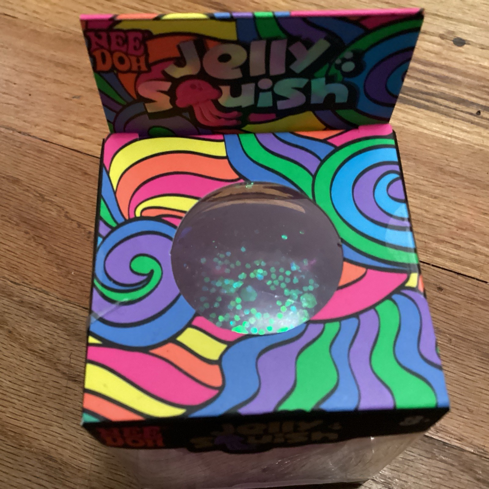 VIRAL NeeDoh JELLY SQUISH Glitter Jellyfish Stress Squishy Squeeze PURPLE