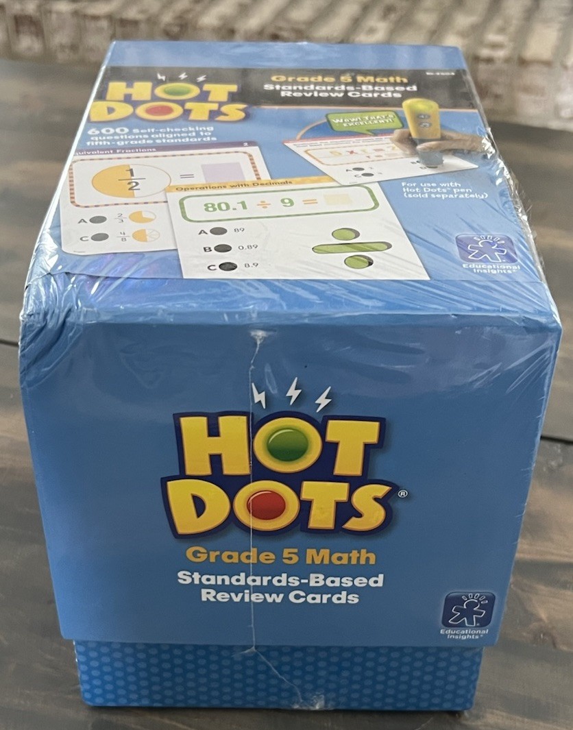 NEW Sealed Hot Dots Grade 5 Math Standard Based Review Cards EI-2504 Educational