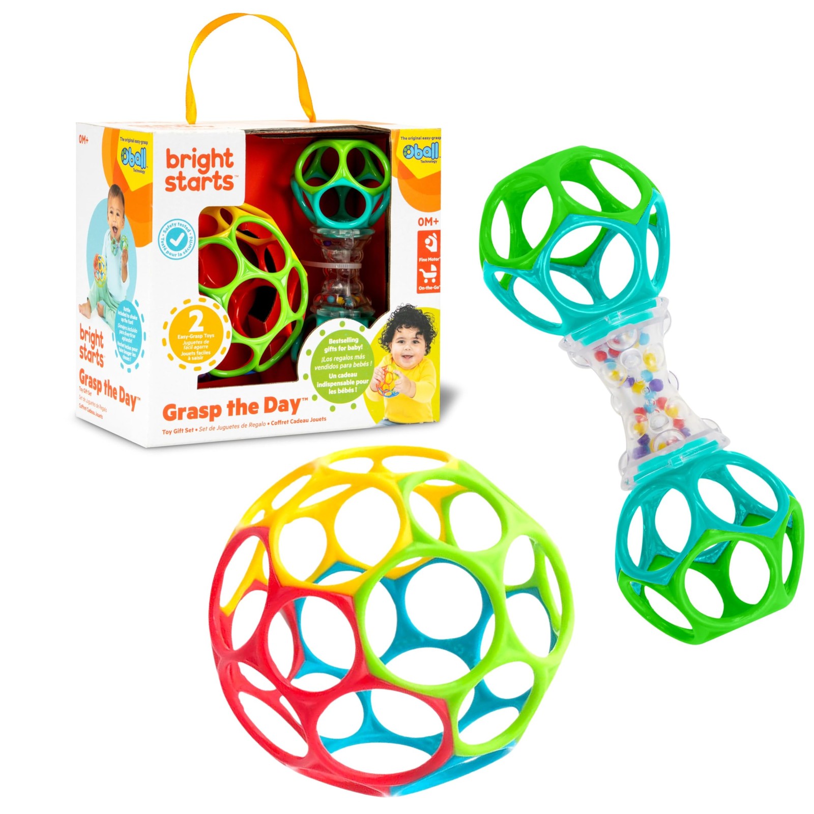 Bright Starts 1 Count (Pack of 1), Easy-Grasp Oball Bundle Gift Set