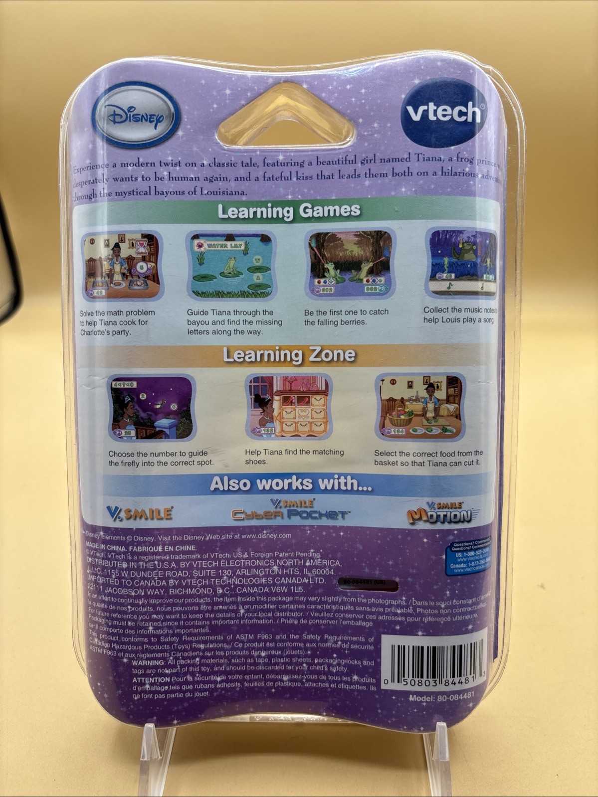 VTech V.smile Pocket Learning System Disney Princess and The Frog 4-6 Years NEW