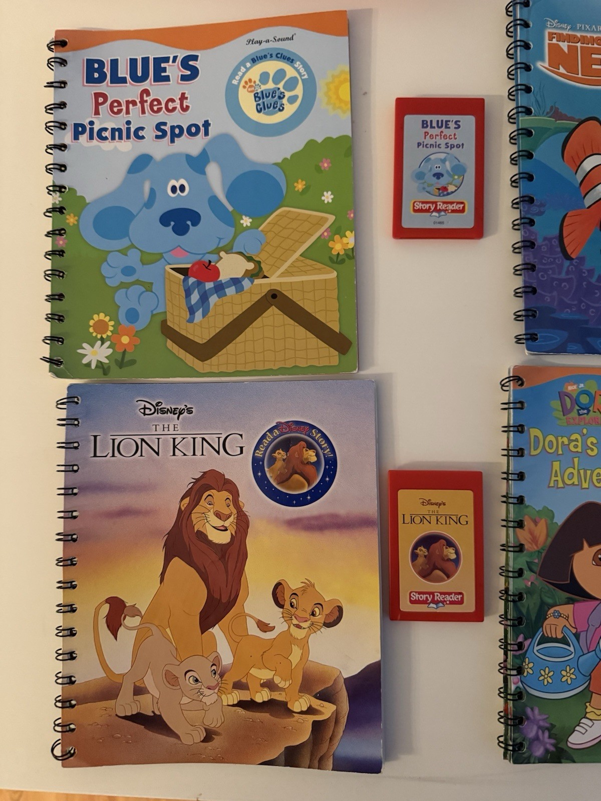 Vintage Children’s Electric Story Reader System Dora Nemo 13 Books Cartridge