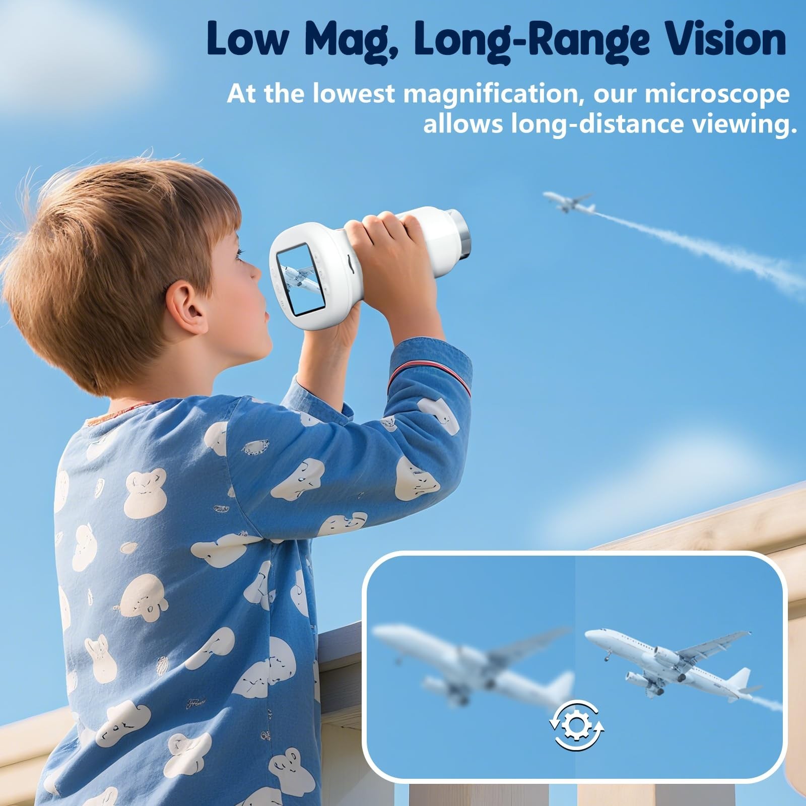 4K Digital Microscope 1000X for Kids, Portable 2.4″ Screen, Explore Bugs & Plant