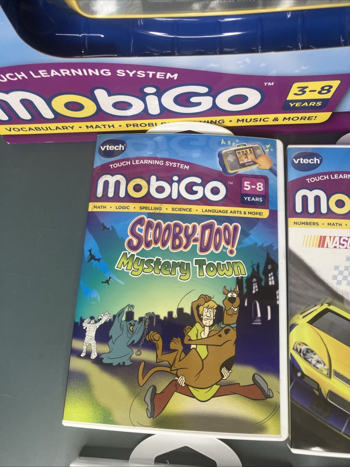 VTech MobiGo Touch Learning System Bundle + 5 Games + Car Adapter Tested