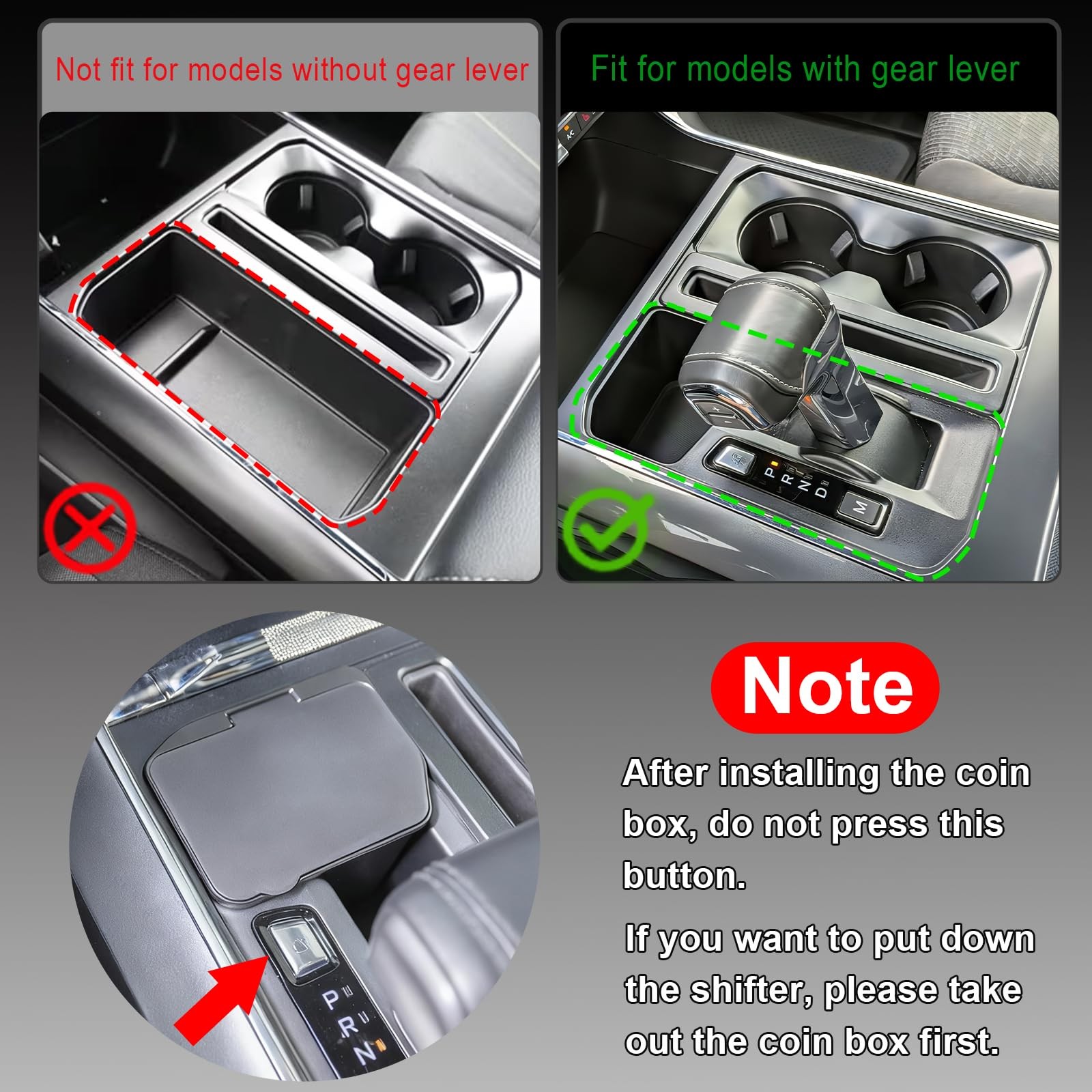 Center Console Coin Box Organizer for Ford F150 Accessories 2021-2026 compact