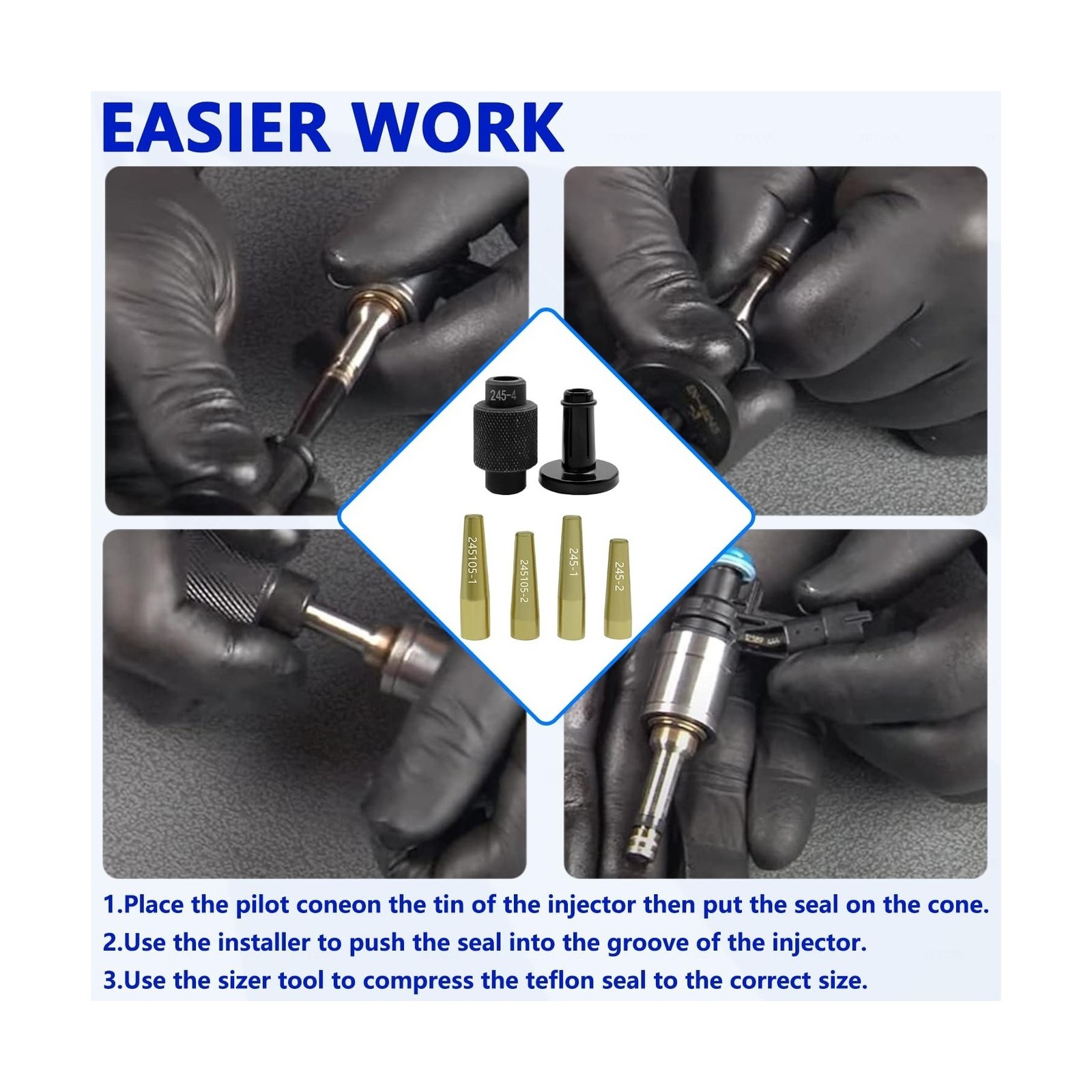 ZKTOOL GM245 Fuel Injector Rail Assembly Remover Tool Fuel Injector Seals Ins…