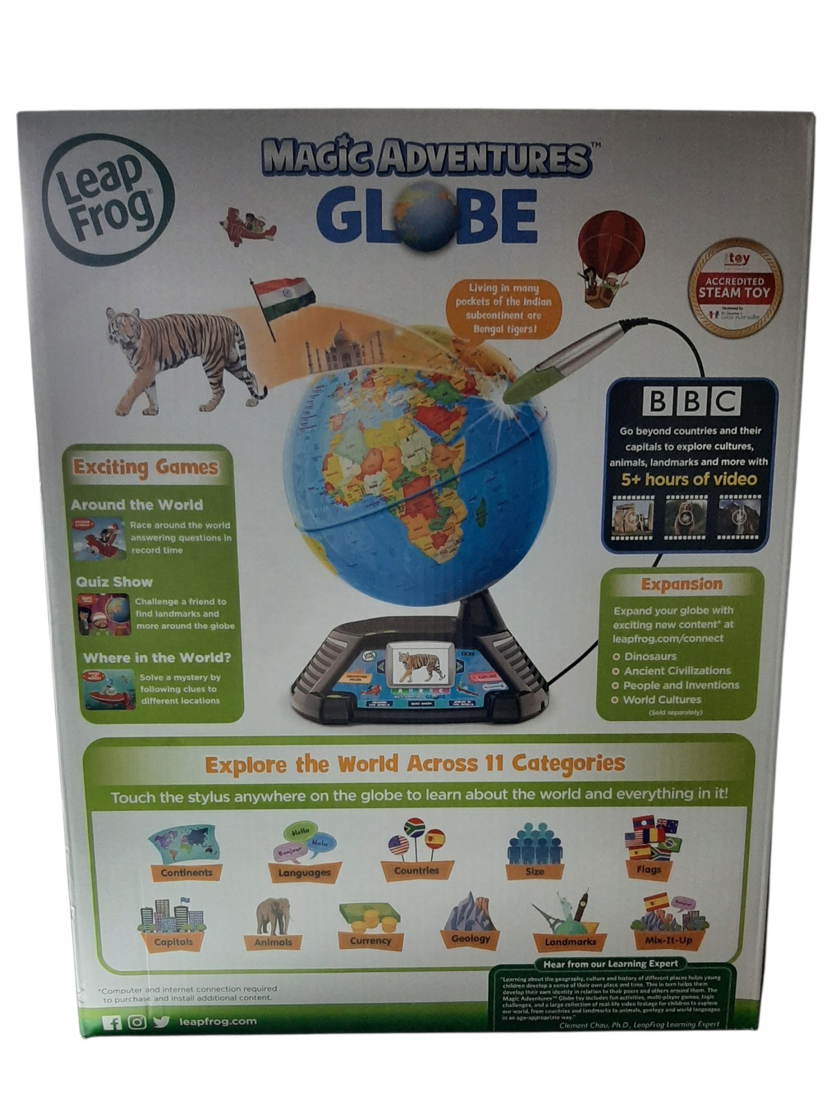 LeapFrog 80-605400 Magic Adventures Globe Educational Toy BBC Videos