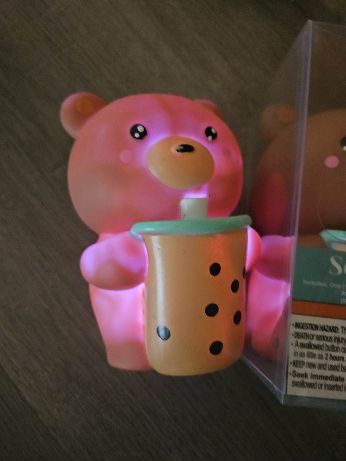 Squishy Teddy Boba Bear Color Changing Light, New
