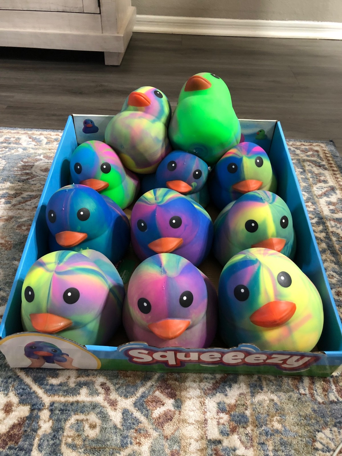 Viral Sunny Days Squeezy Tie Dye Rubber Duck Squishy Colorful Stress Relief Kids