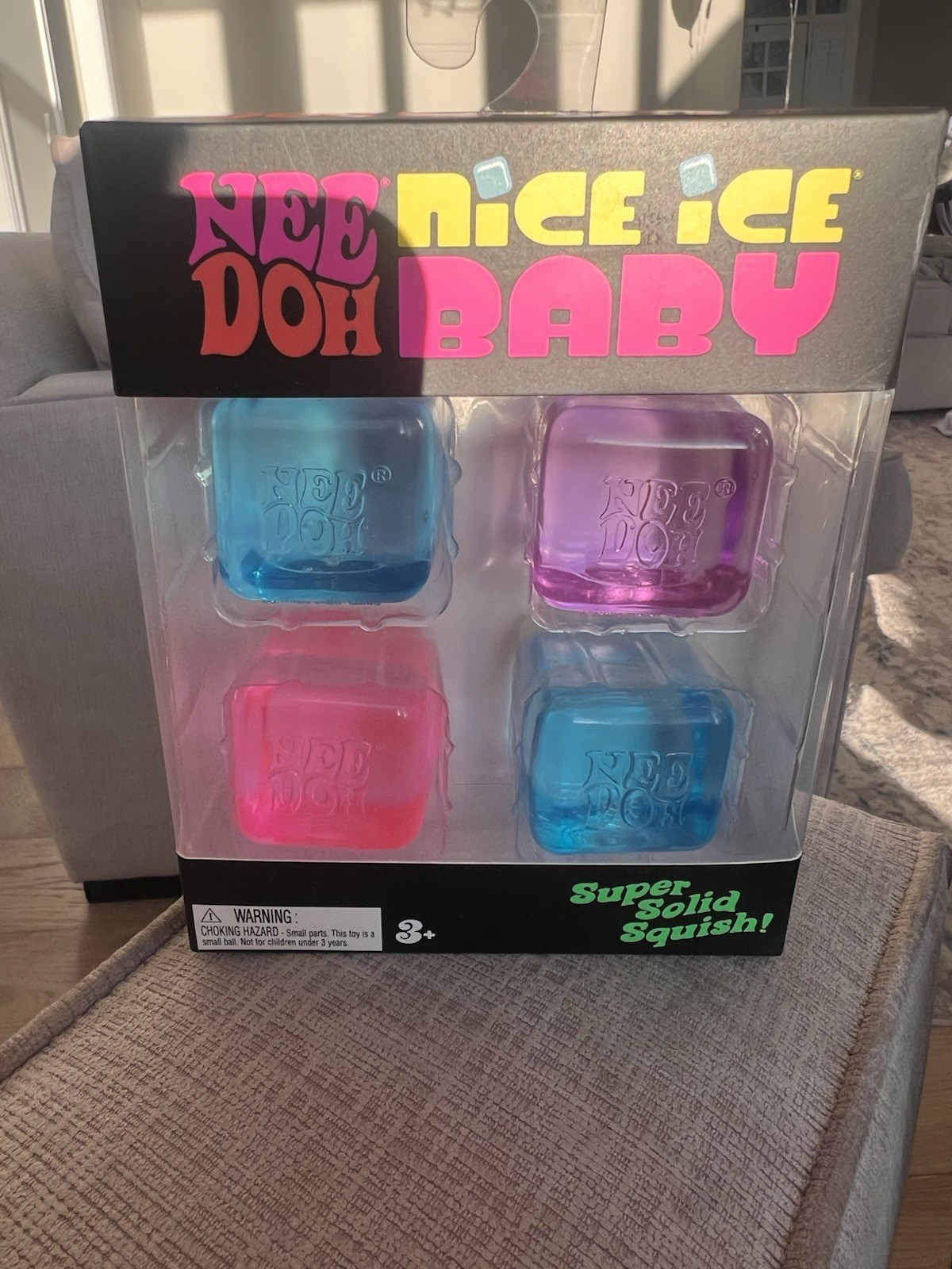 Nee Doh Nice Ice Baby 4 pack Mini Nice Cubes Pink Blue Purple Sealed Authentic