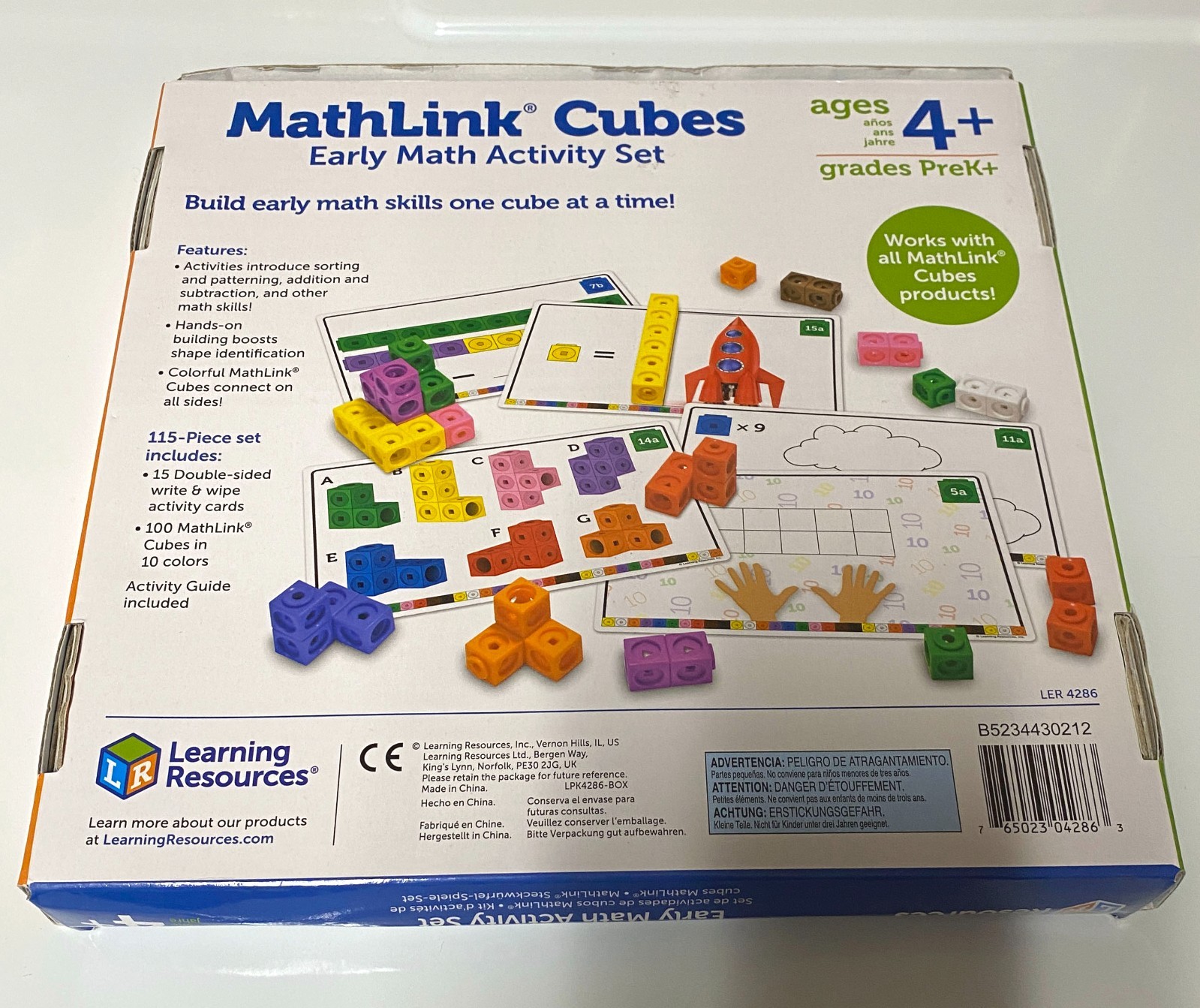 Learning Resources MathLink Cubes Early Math Activity Set – Age 4+ 115 Pieces