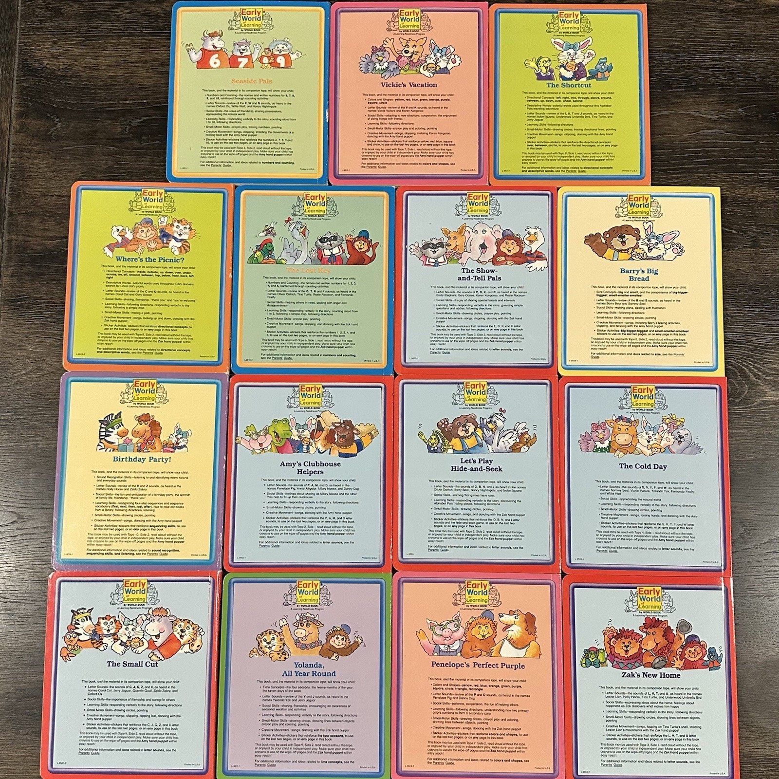 1987 World Book Early World of Learning Interactive Board Book Lot 15 VTG & Rare