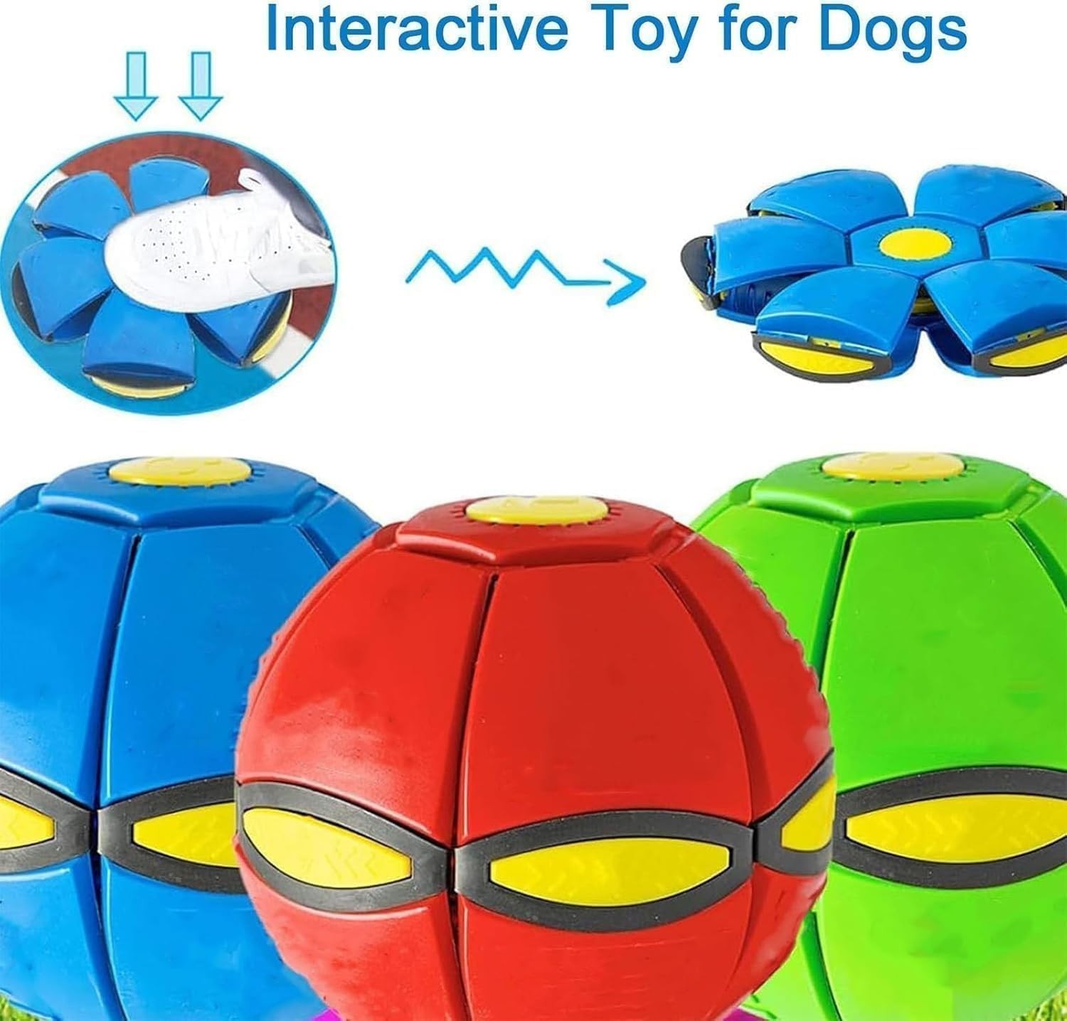 Magic Meta Bounce Ball 2-in-1 Flying Saucer Transforming LED Bouncy Toy Kids Pet