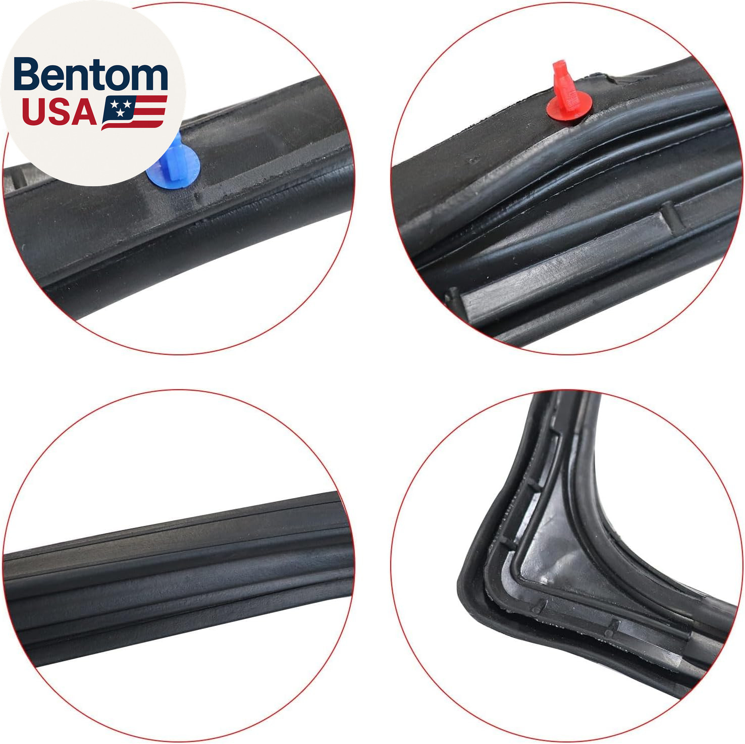 1 Pair Front Full Door Felt Gasket Trim Seal Weatherstrip Compatible with Jeep W