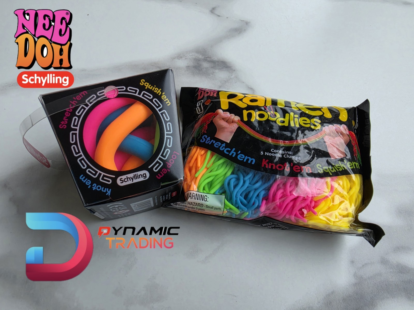 NeeDoh Ramen Noodlies Bundle Set Nee Doh Sensory Fidget Squishy Noodles Toy NEW