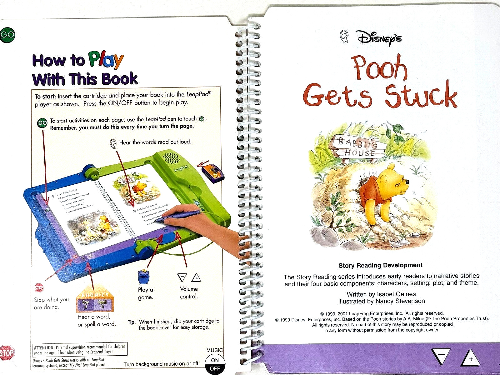 LeapPad Leap Frog Book ONLY – Reading – Disney’s Pooh Gets Stuck – VG