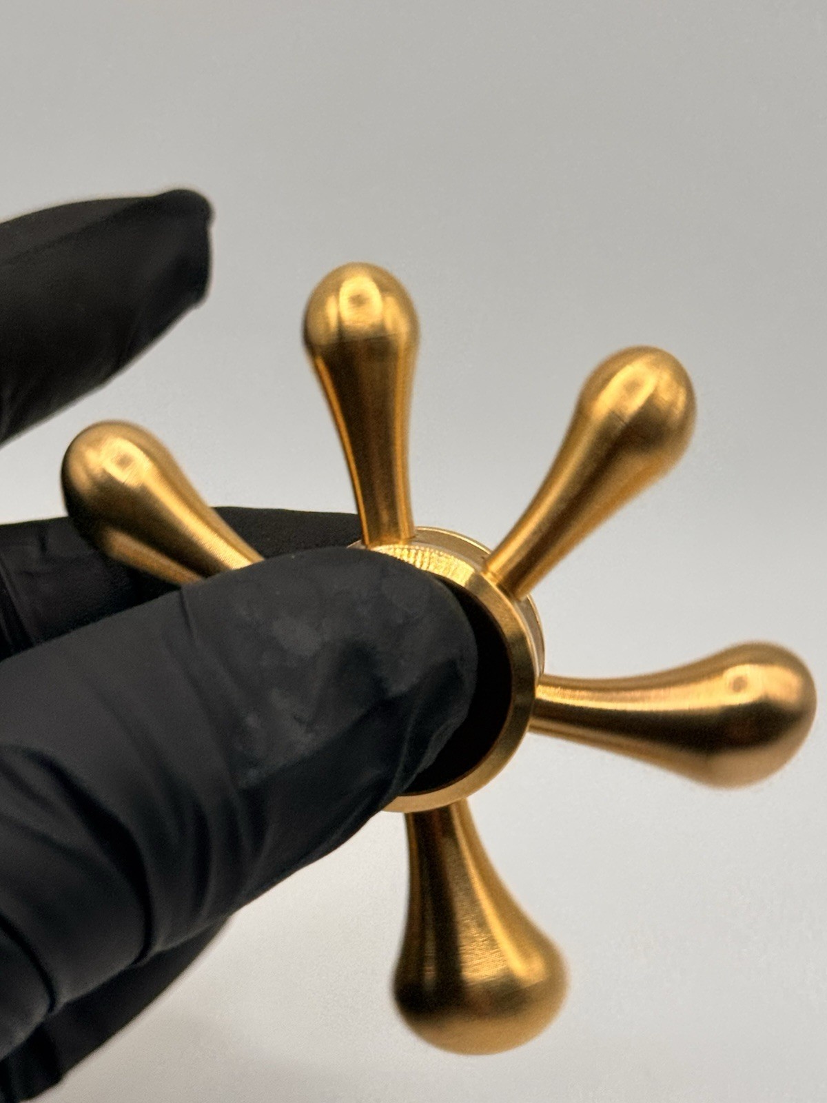 Six Arm Solid Metal Brass Fidget Spinner All Metal Toy Adults Kids Boys Girls