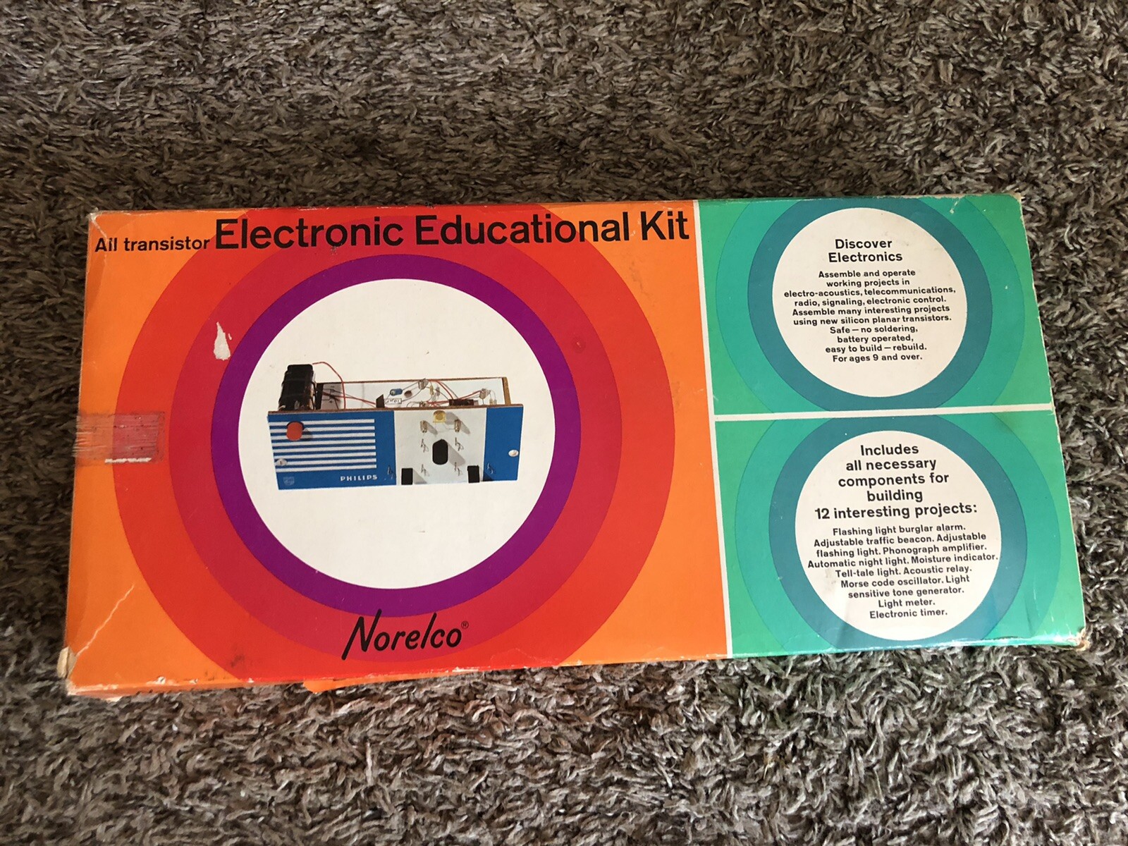 Rare Vintage Norelco All Transistor Electronic Educational Kit EE 1050 As Is Vb6