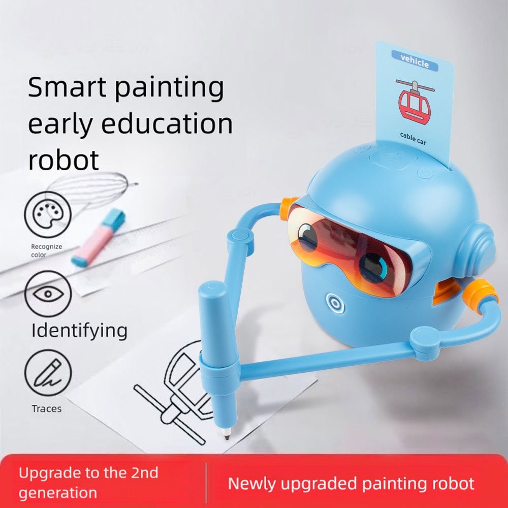 Interactive Educational Drawing Robot For Kids Learning Toy With 100 Word Cards