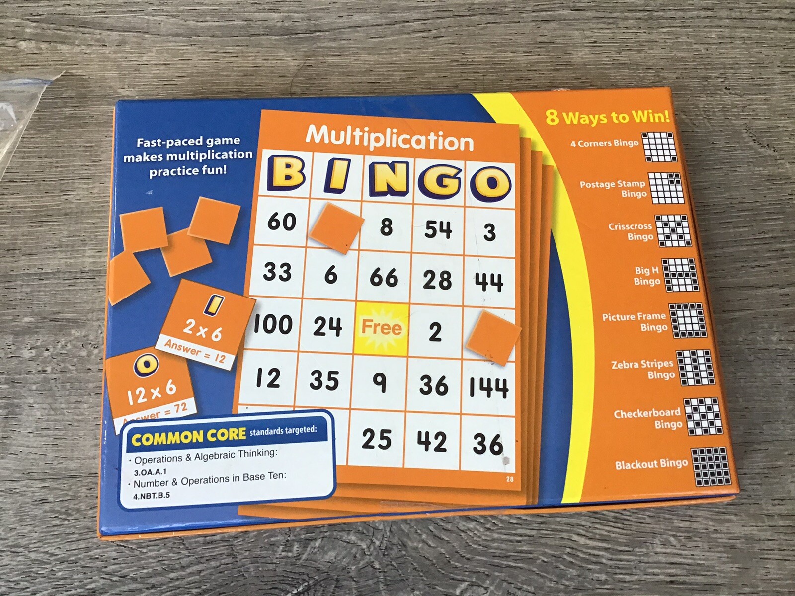 Lakeshore Multiplication Bingo Ages 8+ Up to 36 Players – Lightly used JJ393