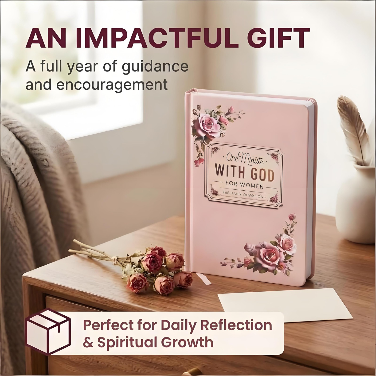 One Minute with God for Women: 2026 Daily Devotional 4.72 x 6.69 inches, Pink