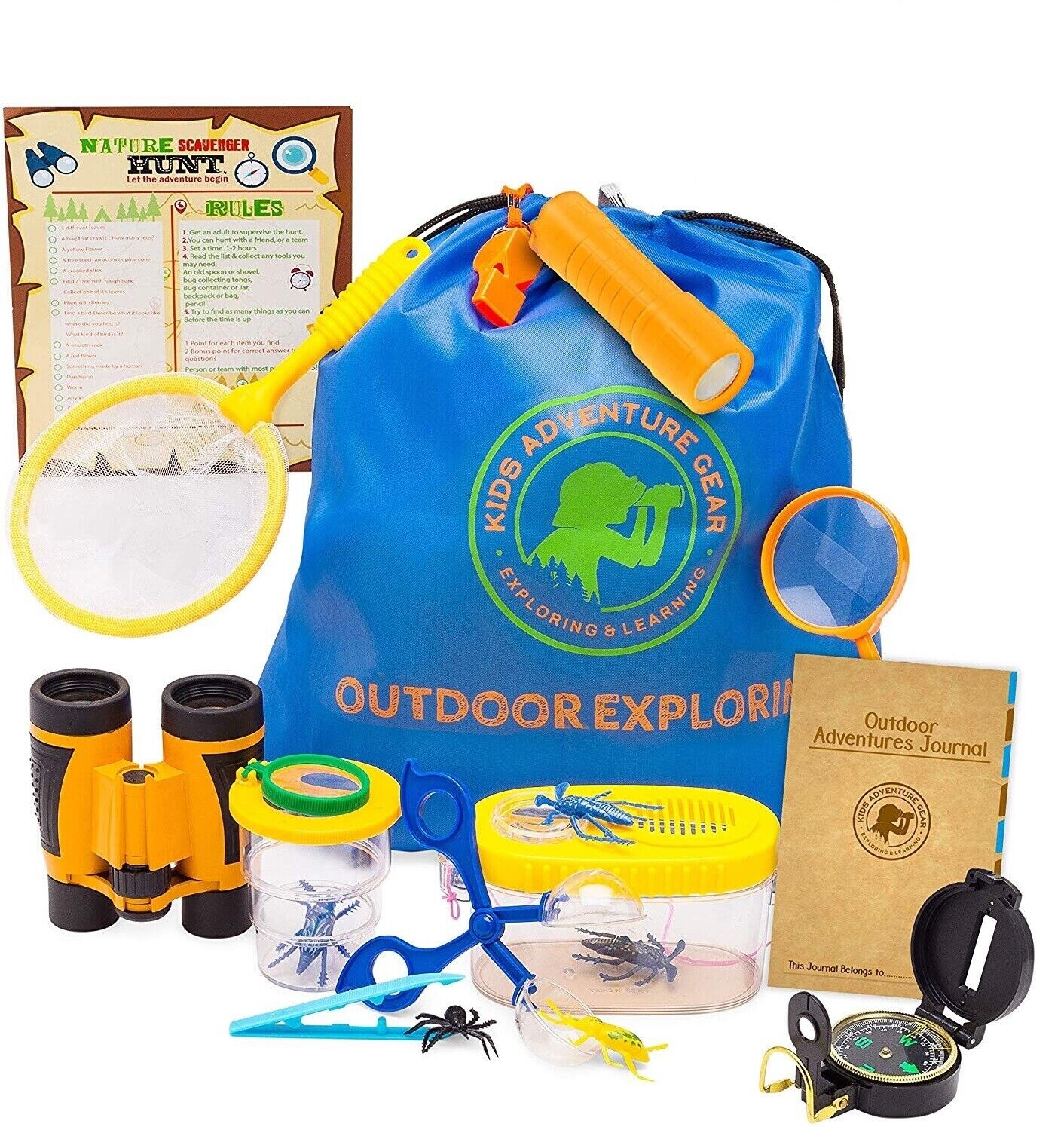 Kids Outdoor Adventure Explorer Kit & Nature Activity Set w/ Bug Catcher