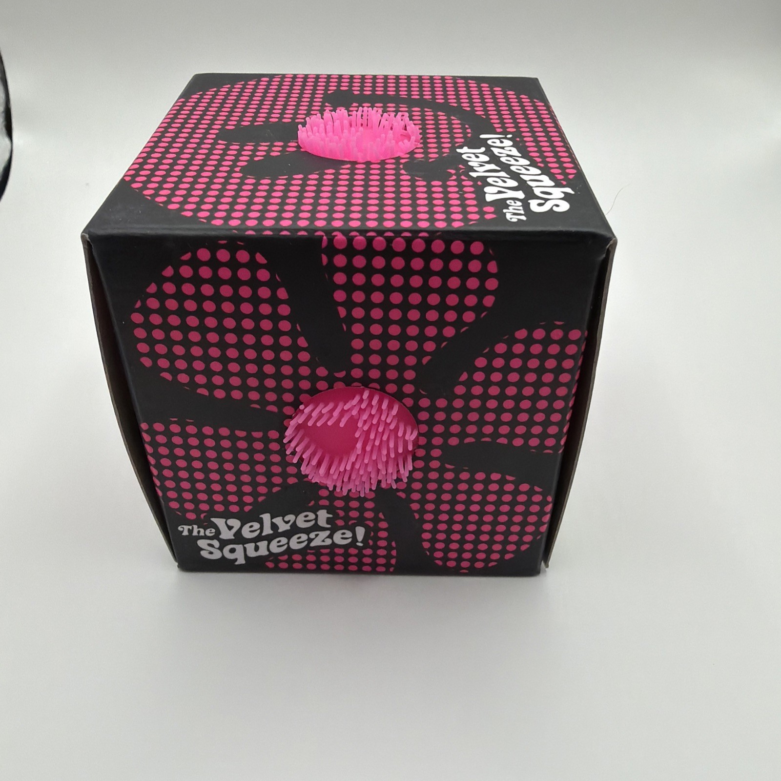 NeeDoh Pink Fuzz Ball Flower Power Velvet Squeeze Toy Fuzzball Viral Nee Doh