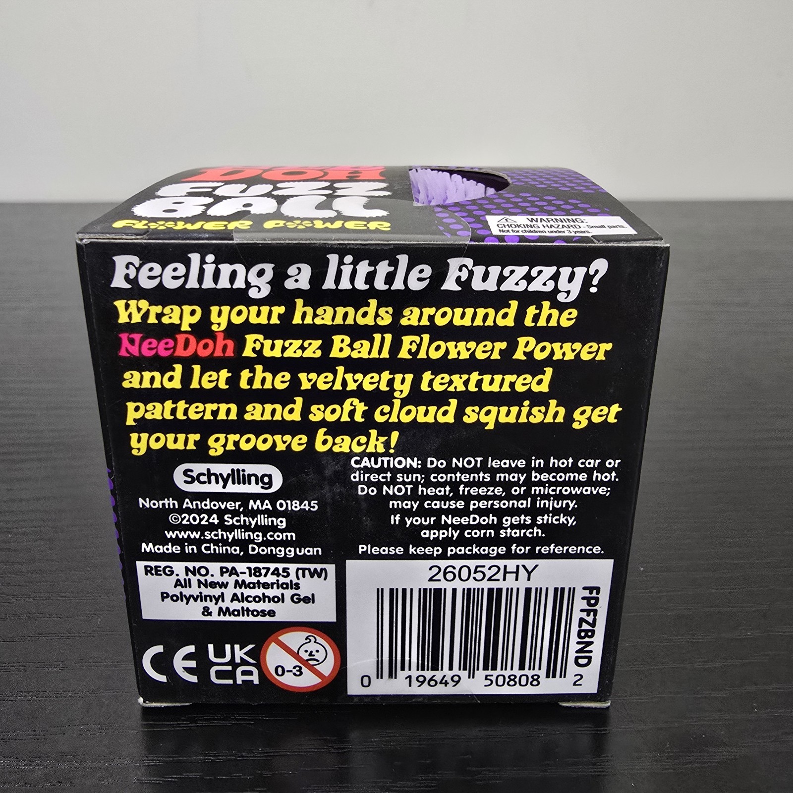 Schylling NeeDoh Fuzz Ball Flower Power Squishy Stress Ball – Purple – New