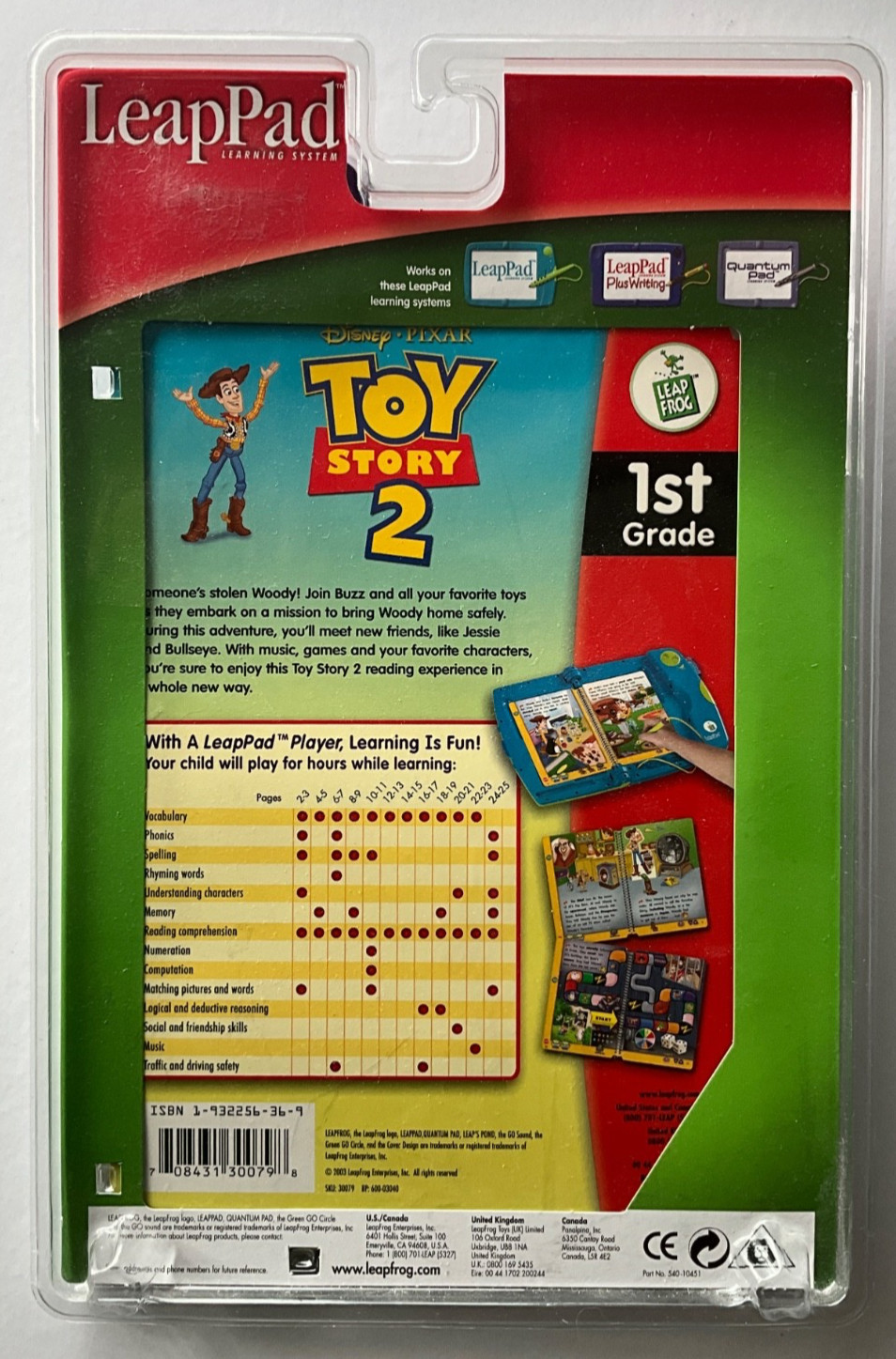 LeapPad primary readers Monsters Inc. + Toy Story 2