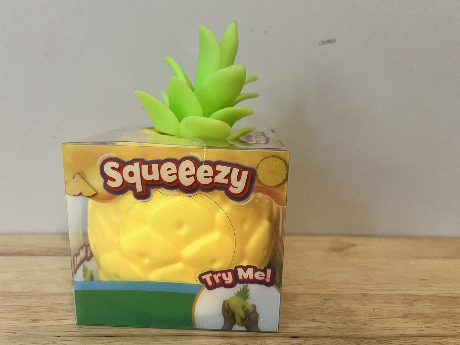 Squeeezy Pineapple Tactile Squeeze Toy Boxed Yellow/Green Ages 4-11