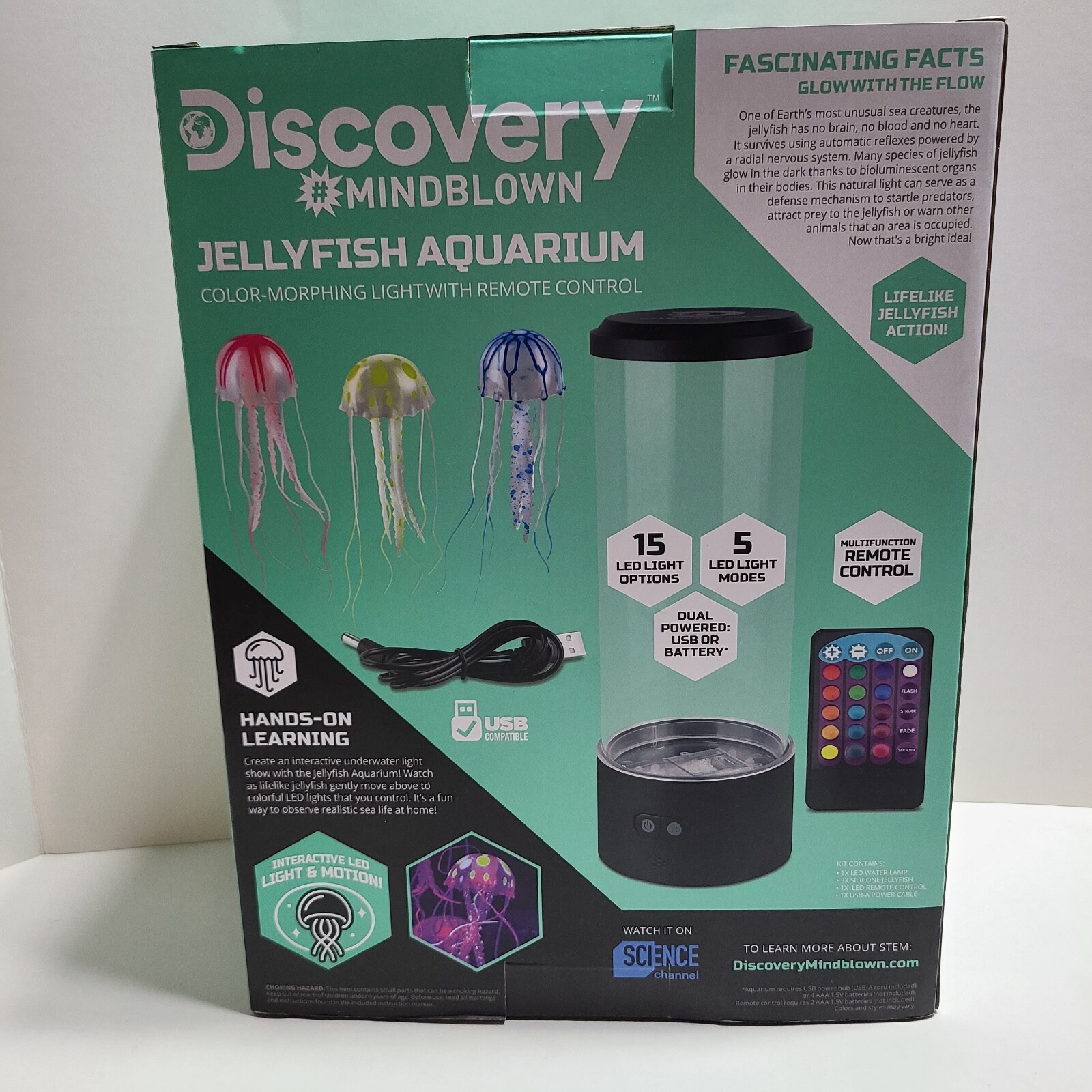 Discovery Mindblown • Jellyfish Aquarium w/Color Morphing Light & Remote Control