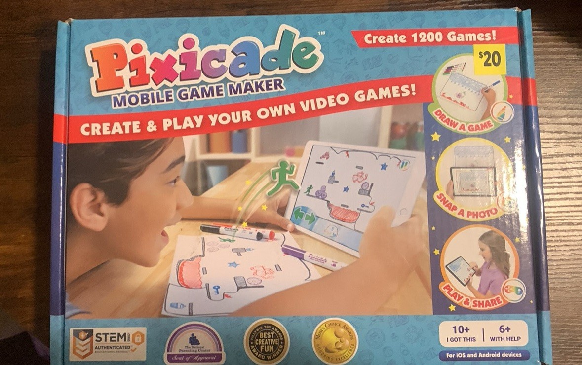Pixicade Mobile Game Maker STEAM Kit Create 1200 Games Books Markers PXC01106