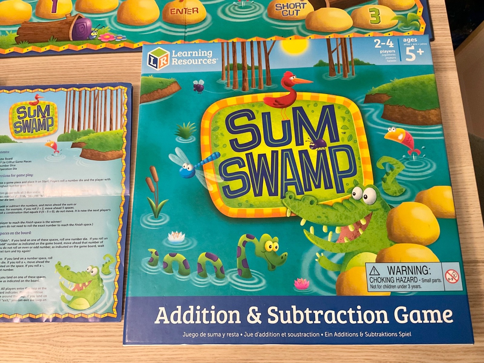 100% Complete Sum Swamp Add & Subtract Educational Board Game Preschool Toddler