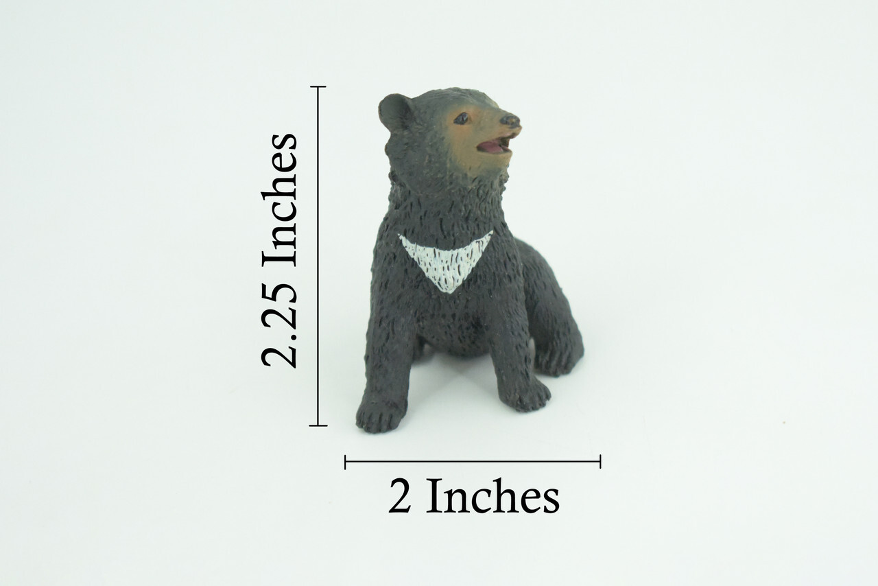 Sun Bear Cub Toy, Realistic Hand Painted Rubber Model, 2 1/4 Inches CH951 BB209